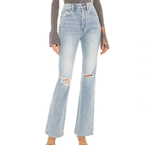 Pistola High Waist Flare Jeans Ripped Knee NEW - Picture 1 of 1